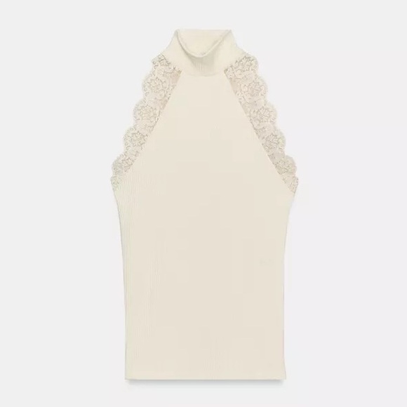 ZARA LACE RIB TOP - Picture 8 of 11